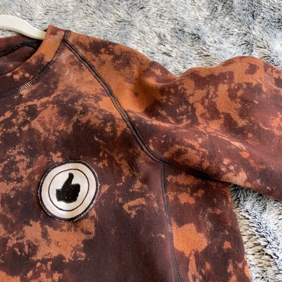 Reverse Tie Dye Bleach Dye Crewneck Crop Vintage - Picture 10 of 16